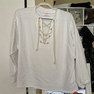 Small cross cross sweatshirt from Aerie (white)